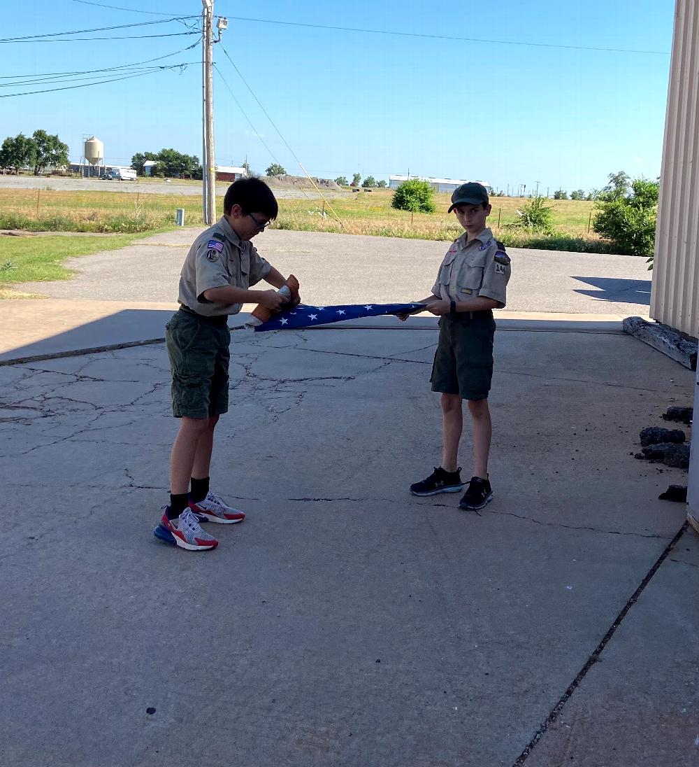 Lodge Troop 144 Conducting Flag Retirement