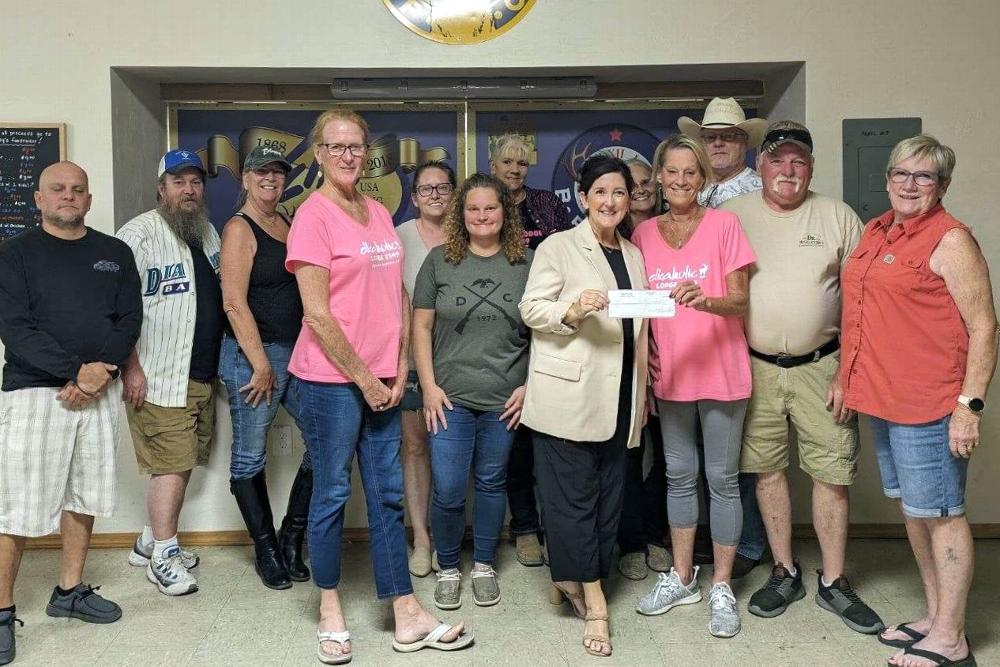 Impact One Cancer Fundraiser OCT 2023 check presentation. Apache Junction #2349 members raised $5,174!
Thank you, Phoenix, Scottsdale, Tempe, Chandler, and Mesa Buckhorn Elks Lodges for participating and helping us with donations.