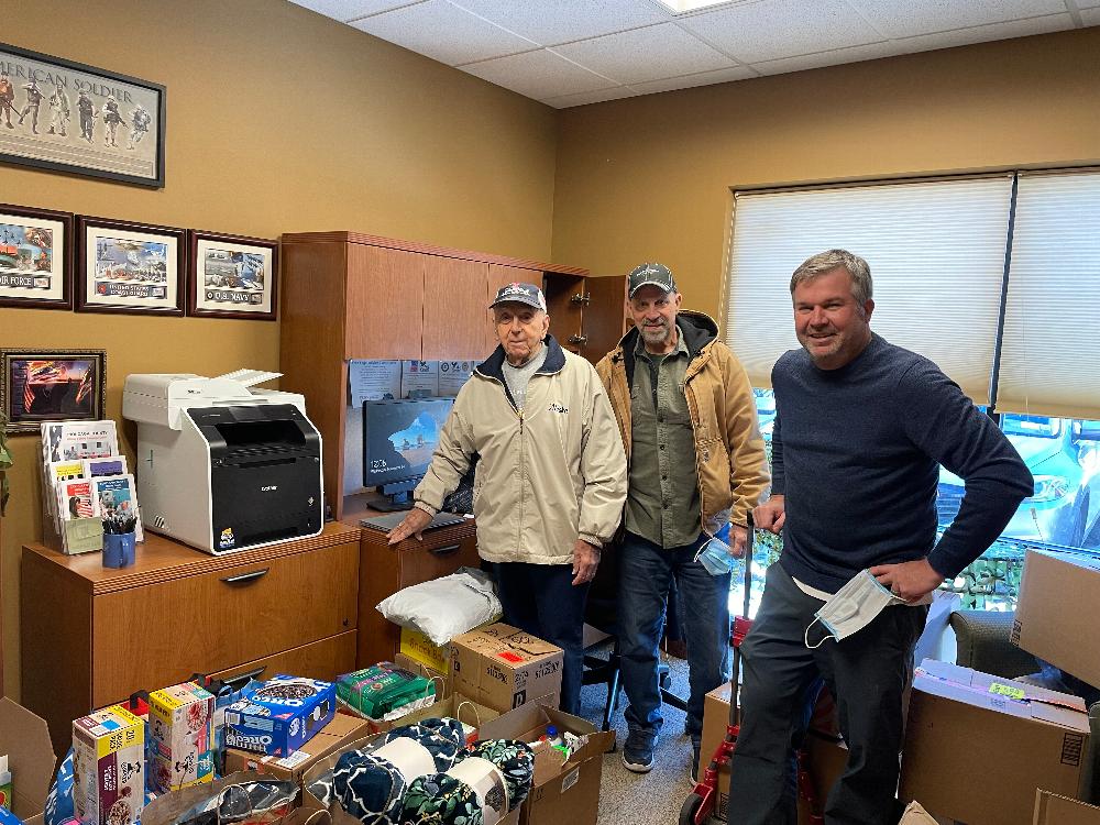 As part of our Spotlight Grant, the lodge was able to purchase $2000 of items desperately in need for the Vet Center on Pine Street in Syracuse. Items purchased included cleaning supplies, toiletries, socks, t-shirts, underwear, blankets, and snacks. Pictured is Exalted Ruler Jay Mason, Camillus Elks Veteran's Chair Bob Maraio, and Veteran's Director Steve Lockwood. How amazing it is that we can make this huge impact to our community through donations our members have made. Thanks so much to each and everyone of you for making it happen!!!!