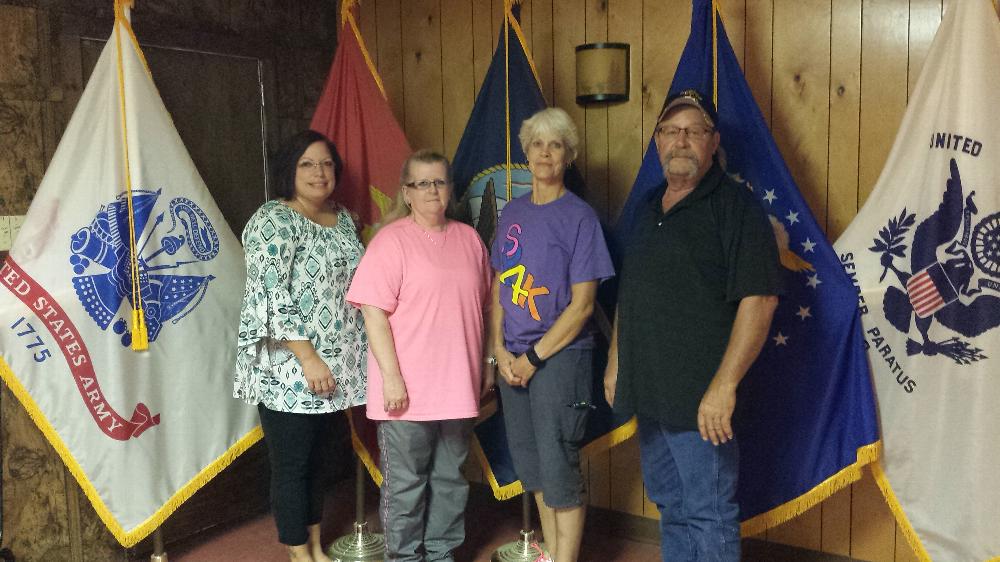 Snack Pack 4 Kids Director, Carol Hayden accepts $2000.00 donation for the SP4K organization.
Left to Right:
Secretary Jolyn Thrasher, Member Chris Perrett, SP4K Director Carol Hayden, Exalted Ruler Marc Padgett