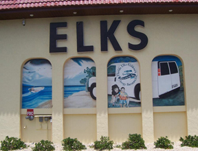 This mural depicts the Florida Elks Children's Therapy in-home service at no cost to the families regardless of income