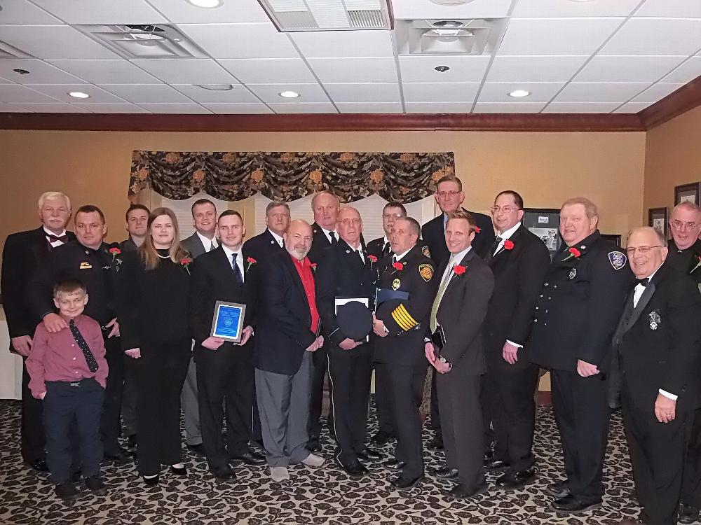 2018 PFA Honorees with State President Phil Conaty far left, Past State President Rick Wunder, ER Tom Steele far right