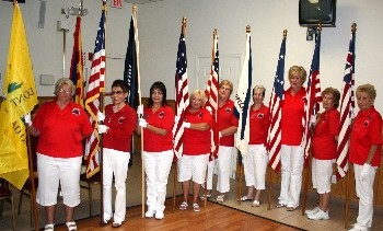 Flag Day Ceremony ~ Marine Corp Auxiliary Presenting Flags  