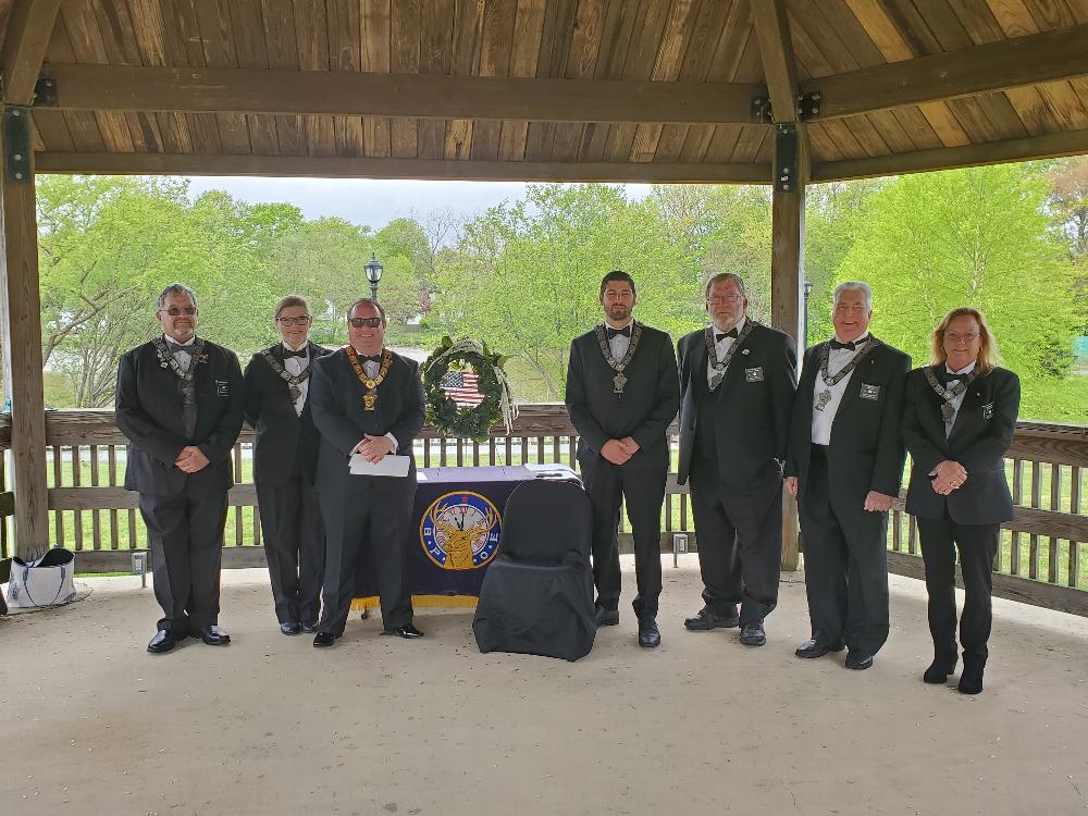 2021 Absent Members Service Held at Wampum Park with the Officers for Elk Year 2021 - 2022