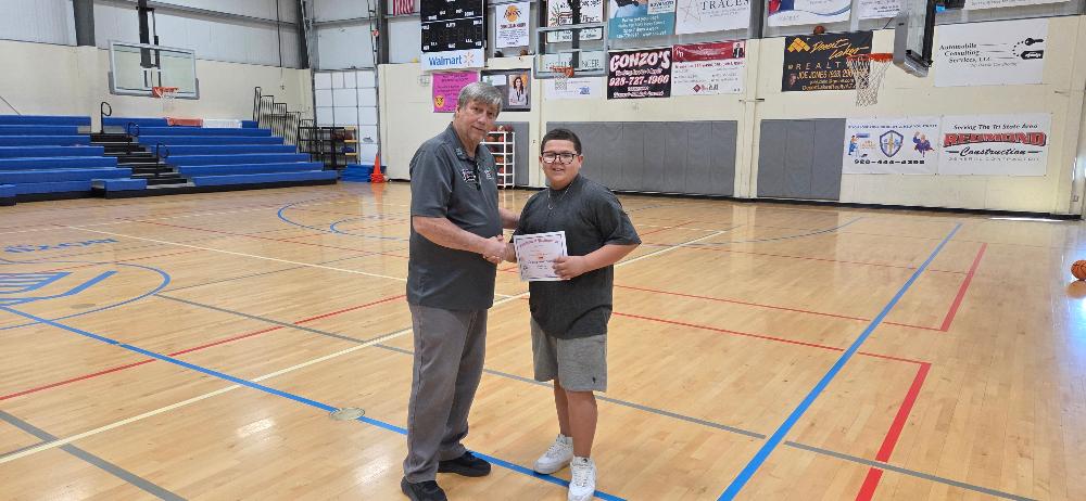 Exalted Ruler Walt Honse with Hoop Shoot participant