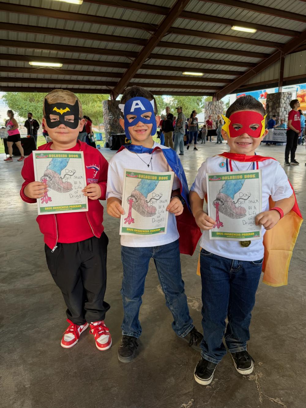 Superhero Kids with coloring pages from the Elks!