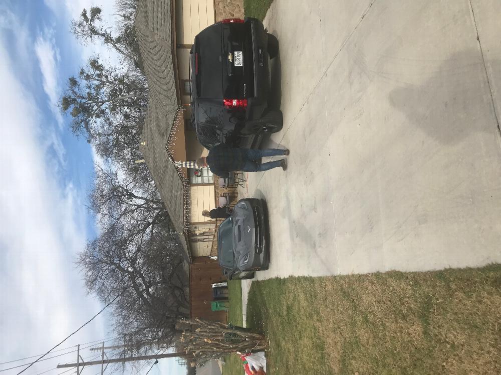 ER John Stammreich and Leading Knight Elizabeth Nugent delivering Holiday Food Baskets in Denton