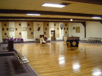 Our upstairs room where Lodge meetings take place and parties.

Call the lodge for prices on room rentals.