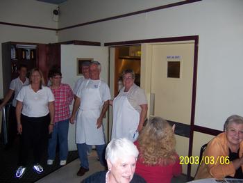 Members of Ladies Auxiliary and Elks served over 100 attendees at Comedy Murder Mystery Dinner