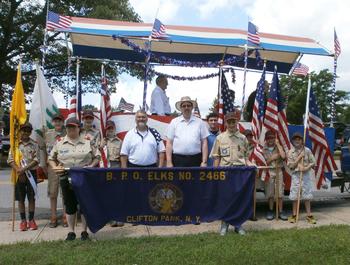 ER Tom Nealon and Bob Lumpkins PER with Troop 246 at July 4th Parade