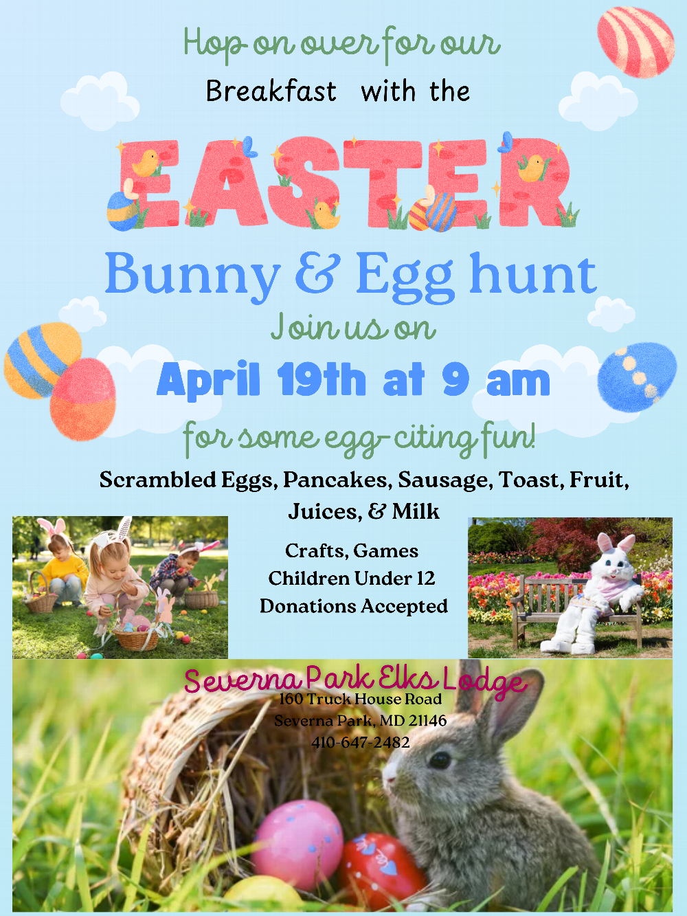 Breakfast with Easter Bunny & Egg Hunt