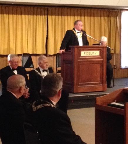 Kenneth Roussey speaking as the newly installed Exalted Ruler 2015-16