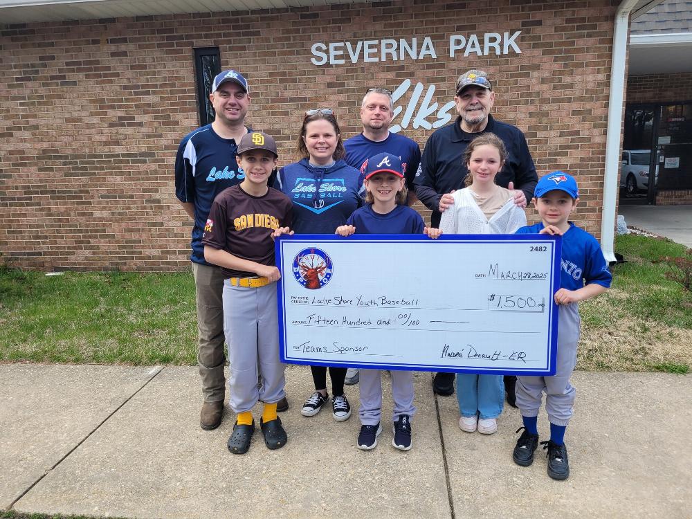 Lakeshore Baseball Boys - Elks Sponsorship & Donation