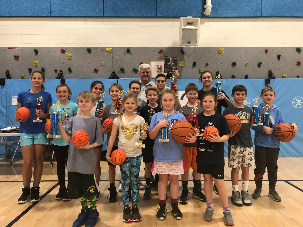 The Winners of the 2018 Severna Park Elks Hoop Shoot at Benfield Elementary School