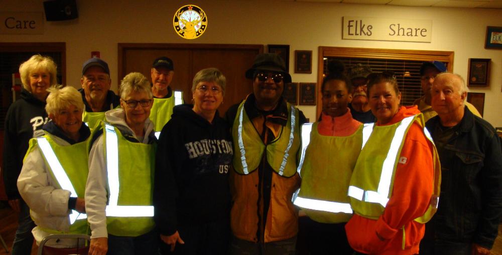 Early on May 4th, a group of talented, motivated and highly visible Elks assembled to pick up trash from Route 45, between Philo Road and Monticello Line Road. Luckily there was no rain, but the ground was very soggy, from the storms earlier in the week, yet we persevered! Many commercial-grade trash bags were filled and neatly stacked plus the road looks incredibly better. Afterwards there were grilled brats, hot dogs and many sides, prepared by Jeff Pribble, Gloria Marsh, Dean Chesnut, and Tom Tankersley!