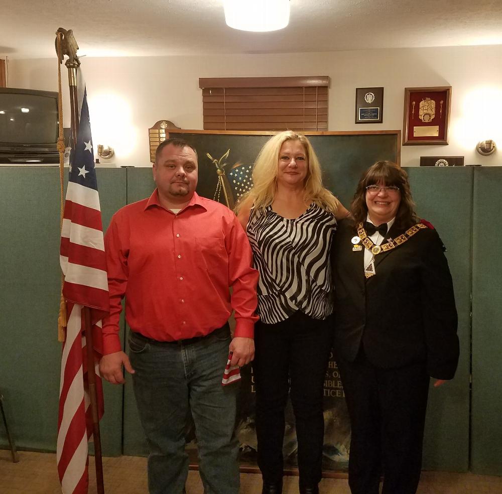 Welcome Bill and Danielle Vetter initiated on 1-19-18 pictured with Exalted Ruler Diana