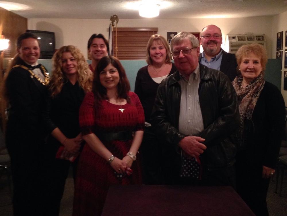 Welcome to our new members initiated on February 19, 2016.  (L-R) Exalted Ruler Allison, Sharon, Mark, Anna-Maria, Barbara, Thomas, Ken, Joyce.