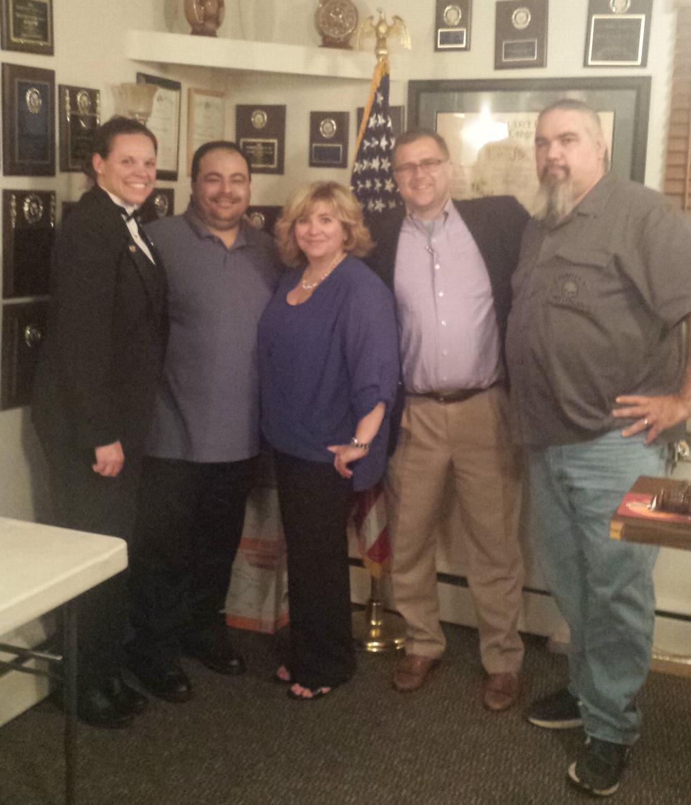 Welcome to our new members initiated on May 13, 2016.  (L-R) Exalted Ruler Allison, Ken, Mary Beth, Joel, Shawn.