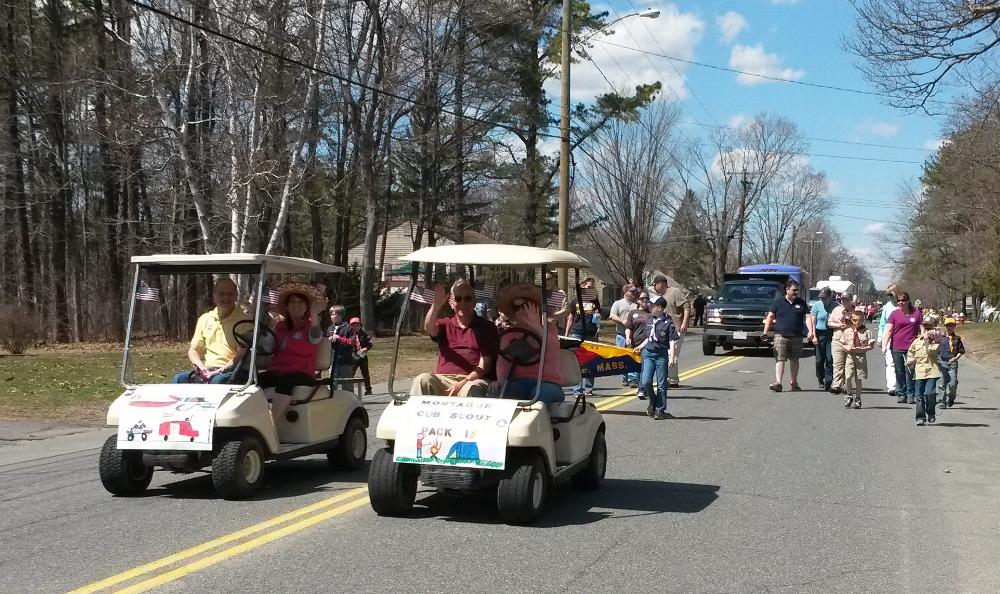 Franklin County Spring Parade in Montague 4-12-14.
The lodge sponsored Cub Scouts handed out stickers and American Flags to all spectators.