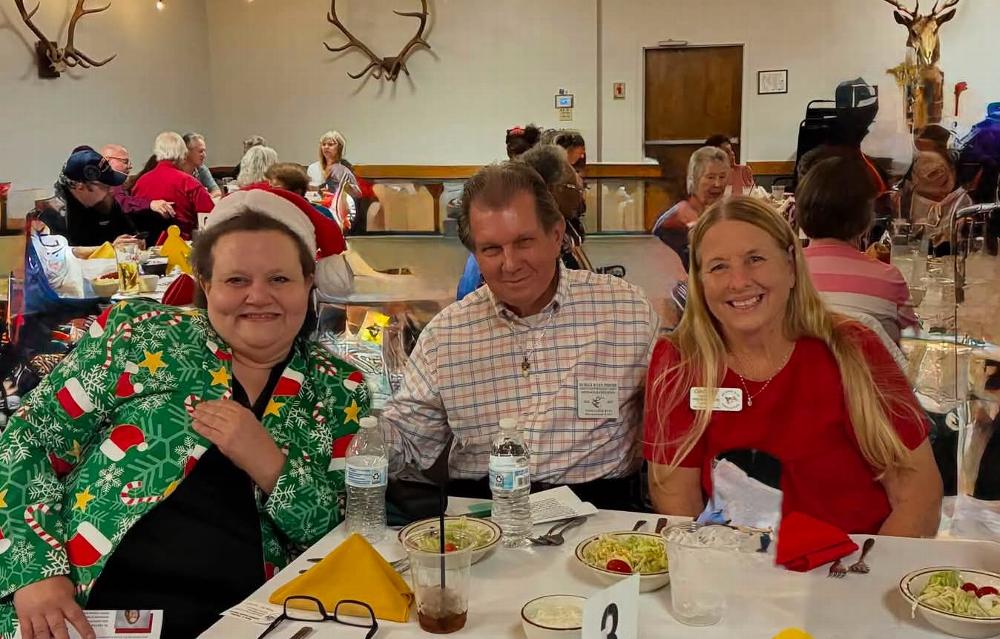 Christmas in JulAugust 2026 Exalted Ruler Denise Lefkowitz, AEA 1St VP Pat Riley and his lovely wife Carol Riley
