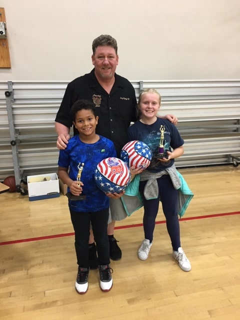 Clay Wycoff,PER,Lodge Hoop Shoot Chairman, with winners of the different boys and girls divisions. The lodge held its Hoop Shoot Free Throw Contest on December 12th at the Poway Boys & Girls Club.