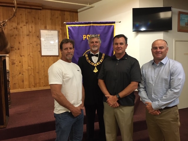 New members Brent McBride-Ryan Archer-Paul McKerry with ER Dave Mullett, PER after their initiation 10.22.2019