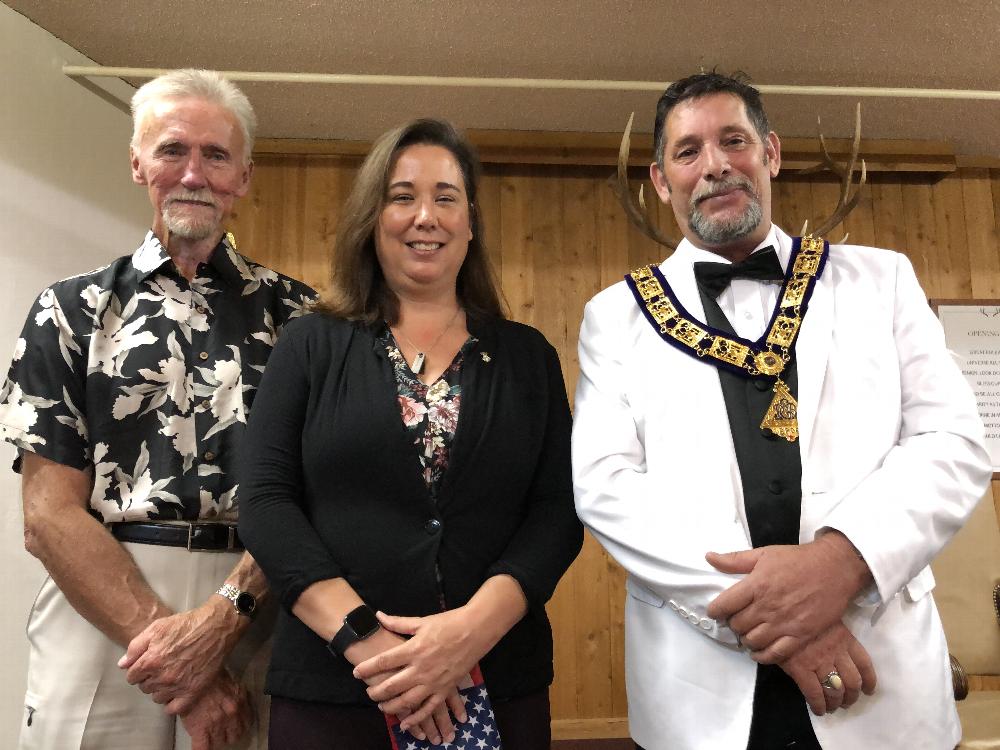 James 'Chiefer' Forrest with new member Brenda Ervin that he sponsored and ER Norm Kaufman PER, June 23, 2020.