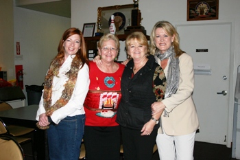 Sandy, June, Angie, and Joanie at the Adult Christmas Party.  Gorgeous Girls!