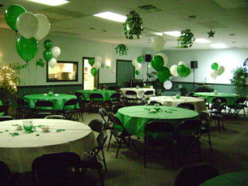 Setting up for St. Patrick's Day Dance