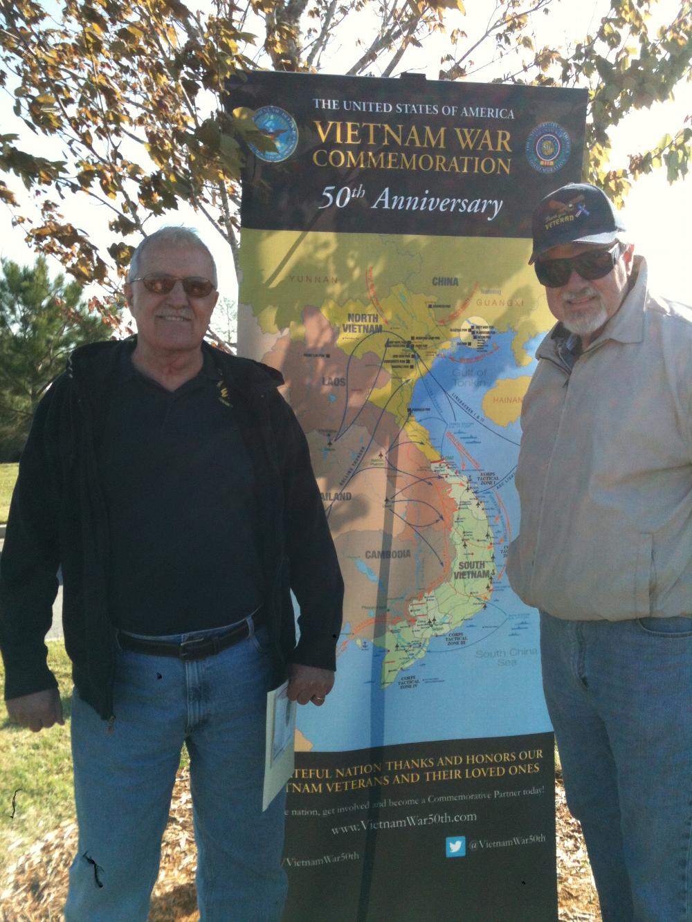 Pictured are Lodge Members Bob Morse and Al Findley.  Bob and Al attended the recent dedication of the Vietnam Veterans Memorial at the Jacksonville National Cemetery on Saturday, March 28th.  Bob and Al are both Vietnam Veterans.