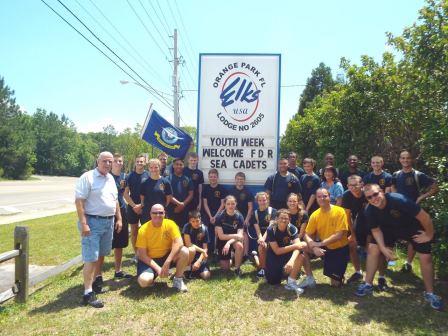 Orange Park Lodge celebrated National Youth Week with a cookout for the Franklin D Roosevelt Sea Cadet Squadron from JAX Naval Air Station.
