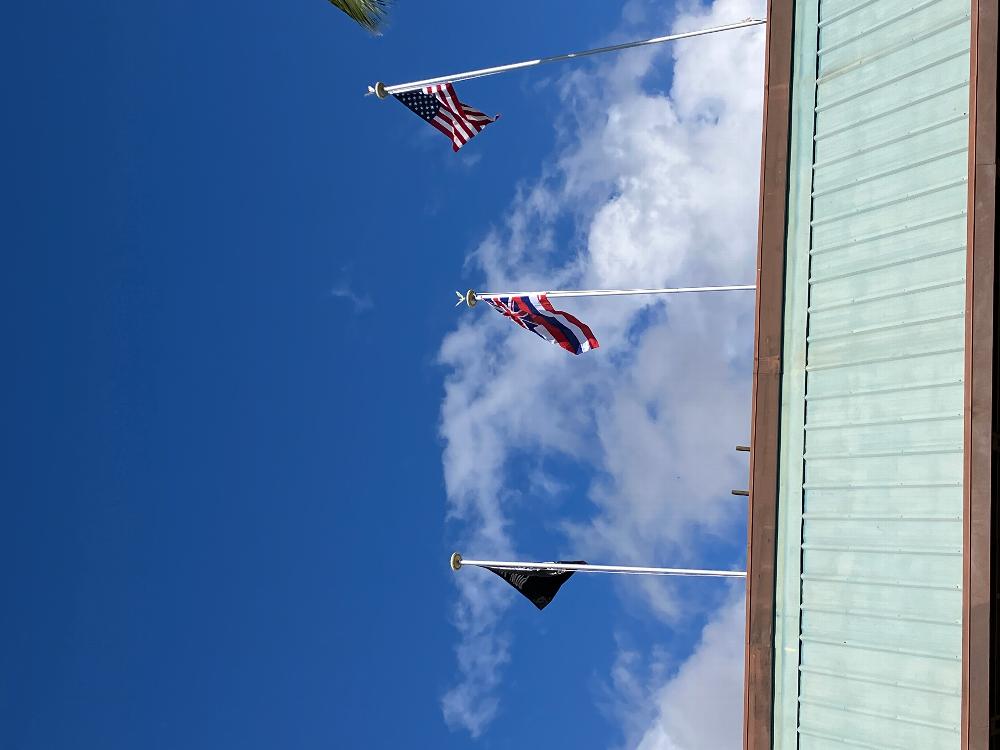 After a storm blew down one of our flag poles, we have them up and proudly flying again!