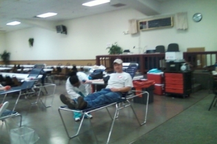 Member Stefan Kohrs donating blood at the 2011 drive.