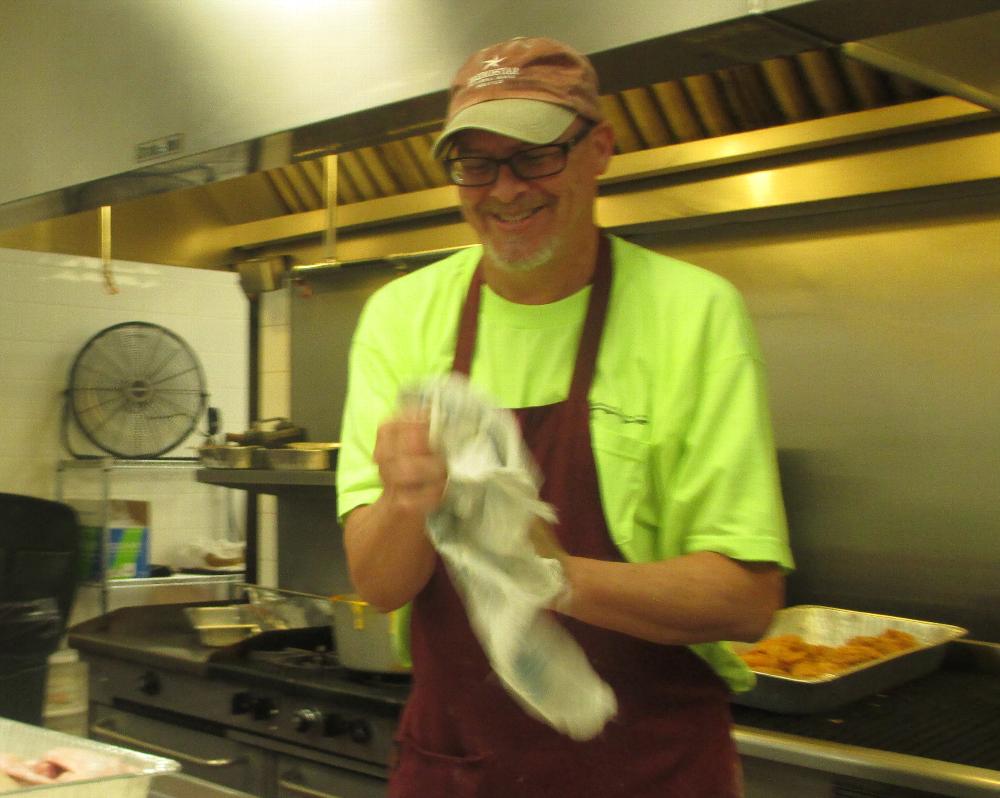 Jack Murphy frying chicken