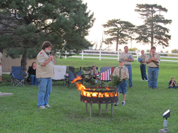 Adrian Boy Scouts preparing the fire