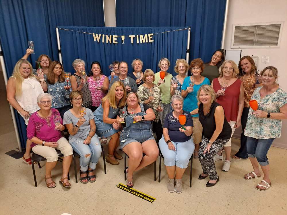 Ladies of the Elks Wine Glass Painting