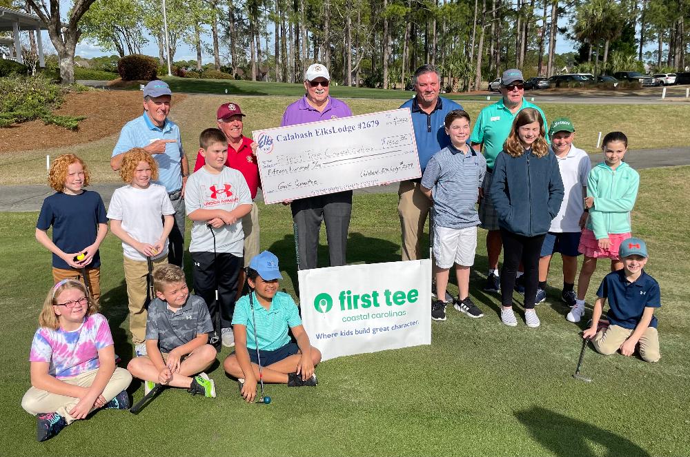 The Calabash Lodge donated $1500 from their recent charity golf tournament to  First Tee of Coastal  Carolinas.  First Tee is a youth development organization that enables kids to build the strength of character that empowers them through a lifetime of new challenges. By seamlessly integrating the game of golf with a life skills curriculum, we create active learning experiences that build inner strength, self-confidence, and resilience that kids can carry to everything they do. 
