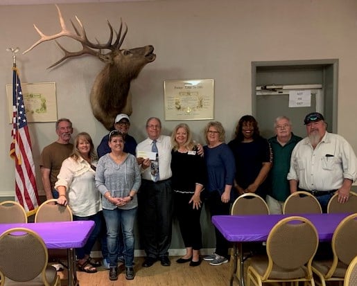The Buckeye Elks Lodge #2686 was pleased to host Mr. Al Kayal and his lovely wife Brenda to our Smoked Meats Dinner on November 23, 2019. Mr. Kayal is the Arizona Elks Association Vice President, West District. We discussed the AEA state programs, shared some good information and in general had a great visit! I'm sure all will agree (those lucky enough to try it) that the Smoked Meats Dinner was above and beyond delicious!! Those in the picture are: Jay Broadbent, Deanne Forney, Rosie Hendricks, Tedy Burton, Al & Brenda Kayal, Wanell Costello, Ronni Thompson, Bob Costello and Steve Staudinger.