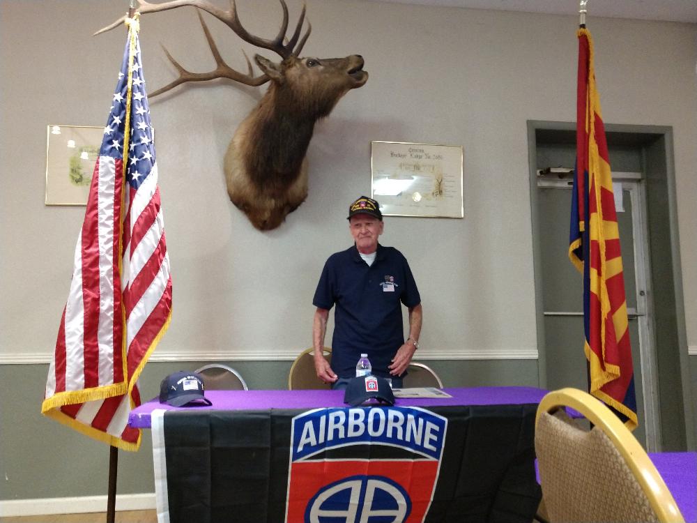 Along with the Daughters of the American Revolution, we had the honor of hosting Sgt. George Cross at our Lodge on Saturday, November 9, 2019 after the Buckeye Veterans Day Parade. Sgt. Cross is a US Army WWII Paratrooper, is almost 95 years young, and lives an active life in Sun City Festival in Buckeye. What a privilege to meet such a heroic gentleman! Words cannot express our gratitude to the Veterans and those still currently serving...Happy Veterans Day to you all!!!