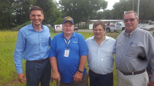 Ground breaking ceremony of the new Veterans facility on Eiland Blvd. Zephryhills, Florida June 7 2019. The 33,000 square foot facility will have primary care, mental health, physical therapy, podiatry. The plans are to open in 2020.

Pictured L-R are Danny Burgess Florida Dept. of Veterans Affairs,  Ken Fabiani, past exalted ruler Zephyrhills Lodge 2731, Gus Bilirakis U.S. Representative, Florida 12th District, Robert Hatfield Zephyrhills Elks Lodge 2731, Scholarship Advisor
