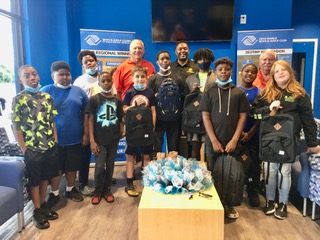 Lake Oconee Lodge used the Gratitude Grant to buy and fill backpacks with school supplies for the Boys and Girls Club in Greensborol.