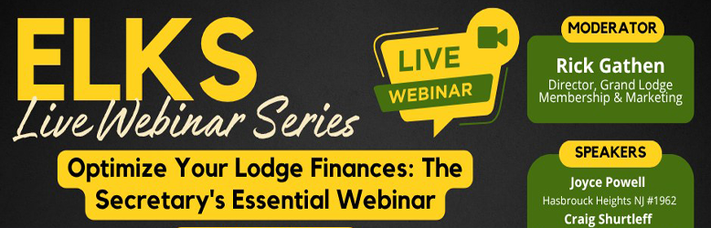 Elks Live Web Series: Optimize Your Lodge Finances!