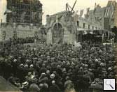 A large crowd gathered at the then-under construction Memorial on June 7, 1924 for the laying of the cornerstone.
