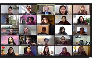 The Top 20 gather on Zoom.